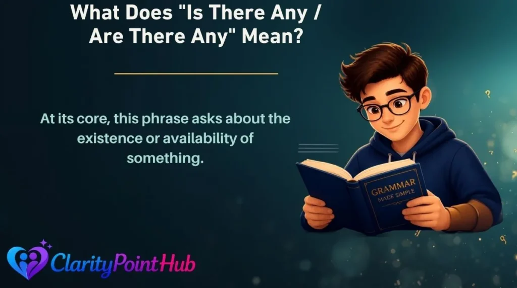 What Does "Is There Any / Are There Any" Mean?