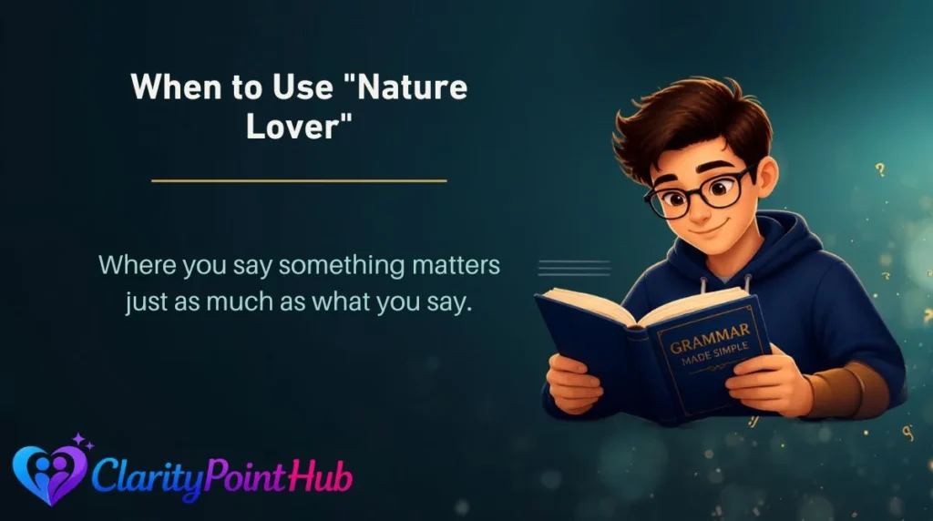 When to Use "Nature Lover"