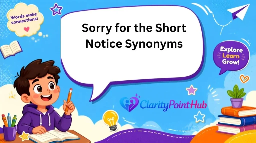 Sorry for the Short Notice Synonyms