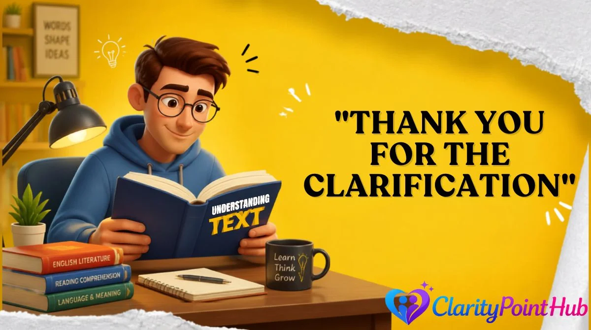 "Thank You for the Clarification"
