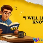 "I Will Let You Know"